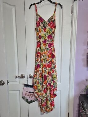 MSK Floral V-Neck Spaghetti Strap Jumpsuit